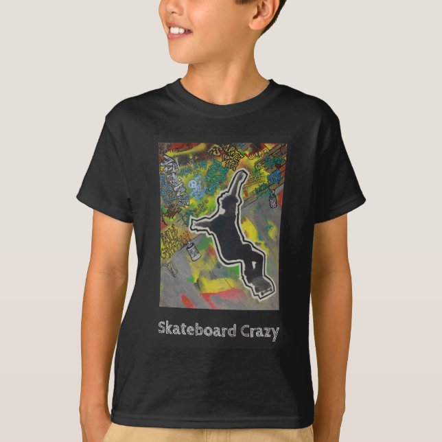 Skateboard Crazy - graffiti, pop art, street art T-Shirt (Front)