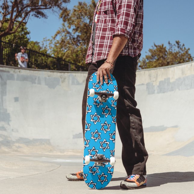 Skateboard Deck Judaica - Gifts - Jewish Stars  (Outdoor 2)