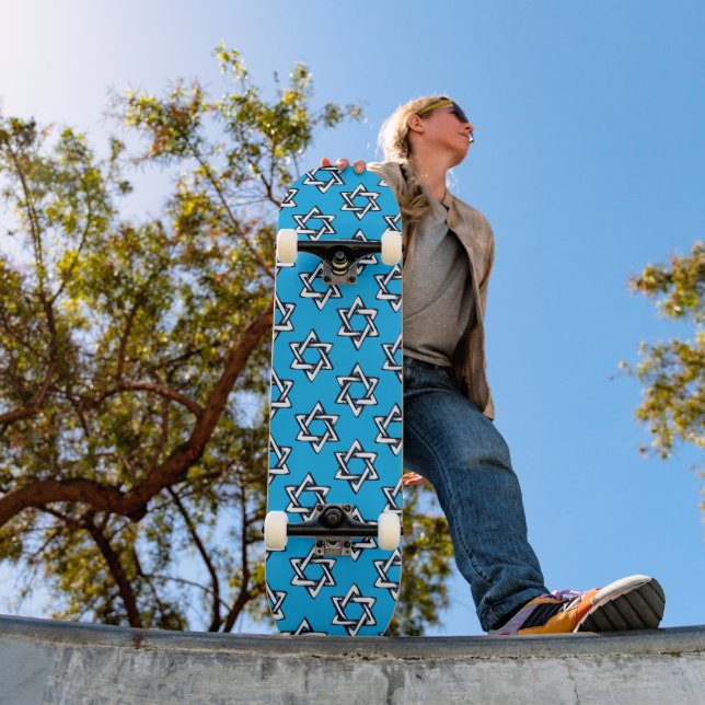 Skateboard Deck Judaica - Gifts - Jewish Stars  (Outdoor 1)