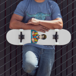 skateboard deck with manga security expert