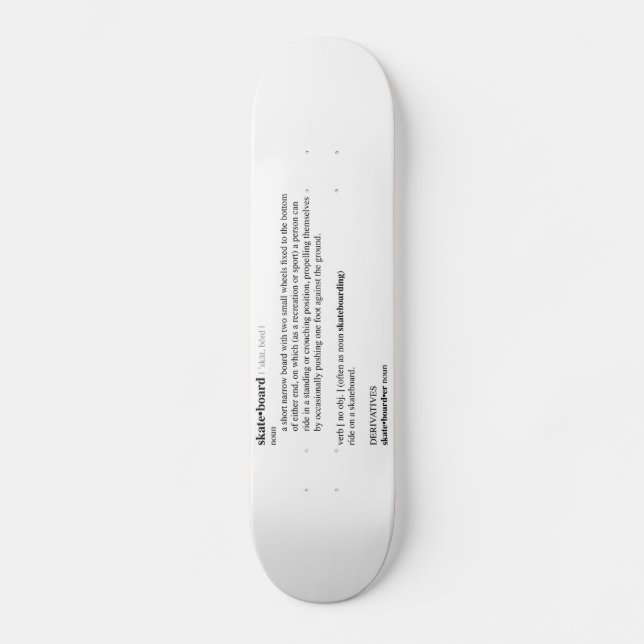 Skateboard Dictionary Definition Deck (Front)