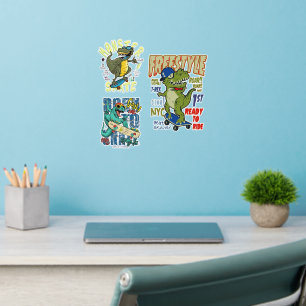 Skateboard Dinosaur Cartoon Wall Decal