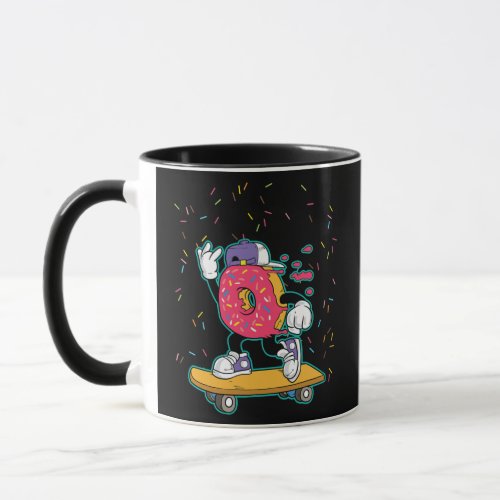 skateboard donut funny skater boy girl brute  mug