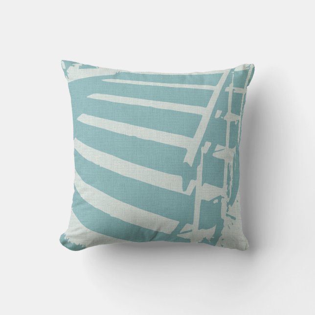 Skateboard Down Stairs Six Mint Green Throw Pillow (Front)