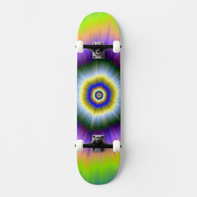 Skateboard    Explosion in Yellow and Violet Deck (Front)