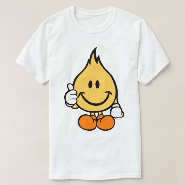 Skateboard Flamme Cartoon   T-Shirt (Design Front)