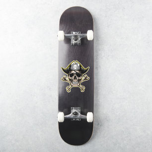 Skateboard fun Jolly Roger Skull Cross Bones Sticker
