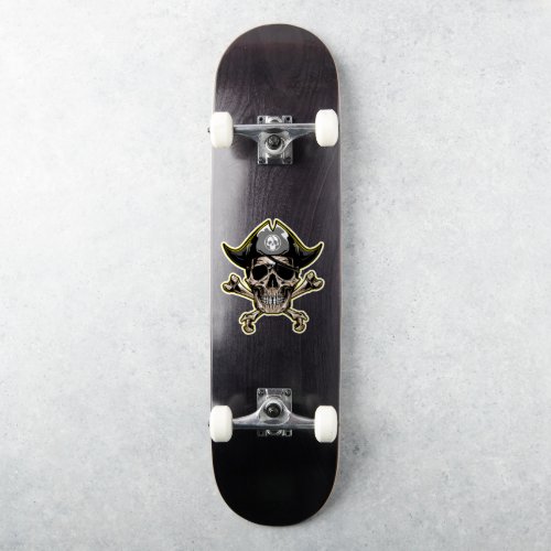 Skateboard fun Jolly Roger Skull  Cross Bones Sticker