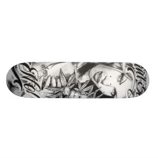 Skateboard girl smoke weed deck