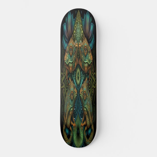 Skateboard Girly Fairy Gold Frogs (Front)