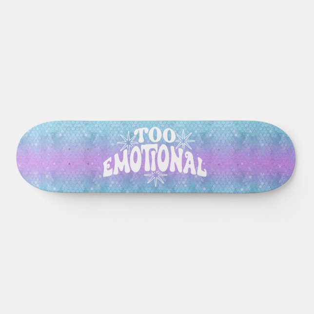 Skateboard Girly Glitter Mermaid Blue Fun Wording (Horz)