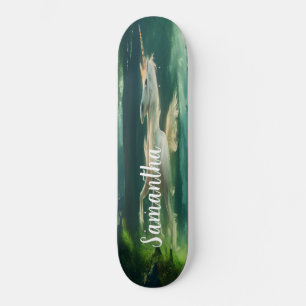 Skateboard Girly Old White Unicorn