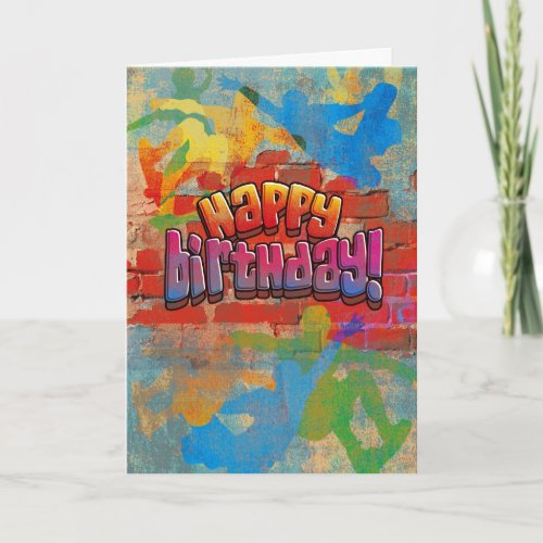 Skateboard Graffiti Birthday Card
