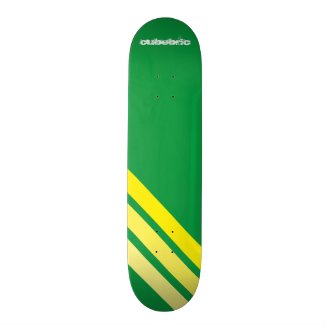 Skateboard Green Yellow Stripes Cubebric