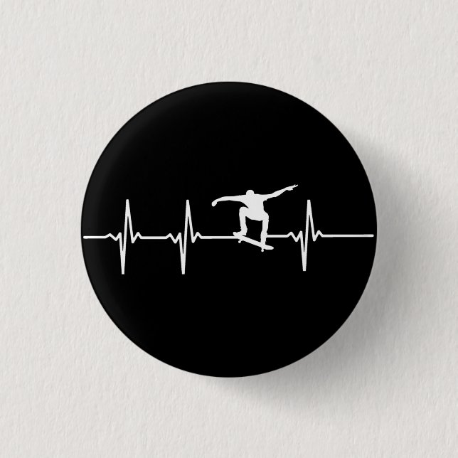 Skateboard Heartbeat  Button (Front)