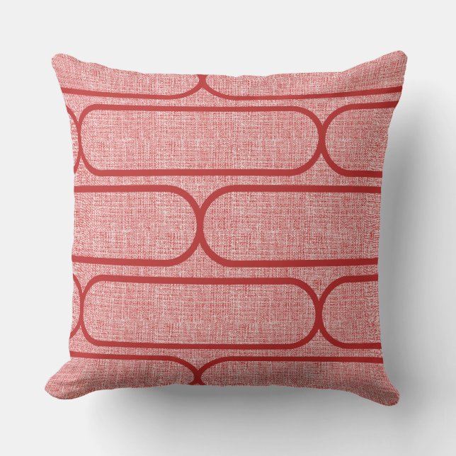 Skateboard Hourglass – Tonal Crimson Reds Throw Pillow (Front)