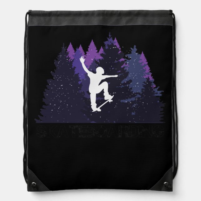 Skateboard in beautiful nature drawstring bag (Front)