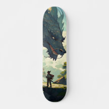 Skateboard Japanese lizard and warrior