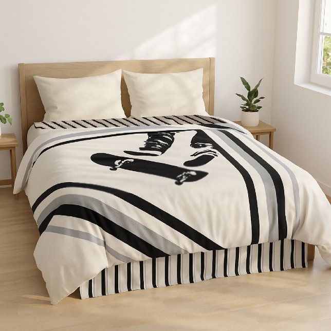 Skateboard Jump Reversible  Duvet Cover (Creator Uploaded)