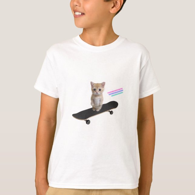 Skateboard Kitten T-Shirt (Front)