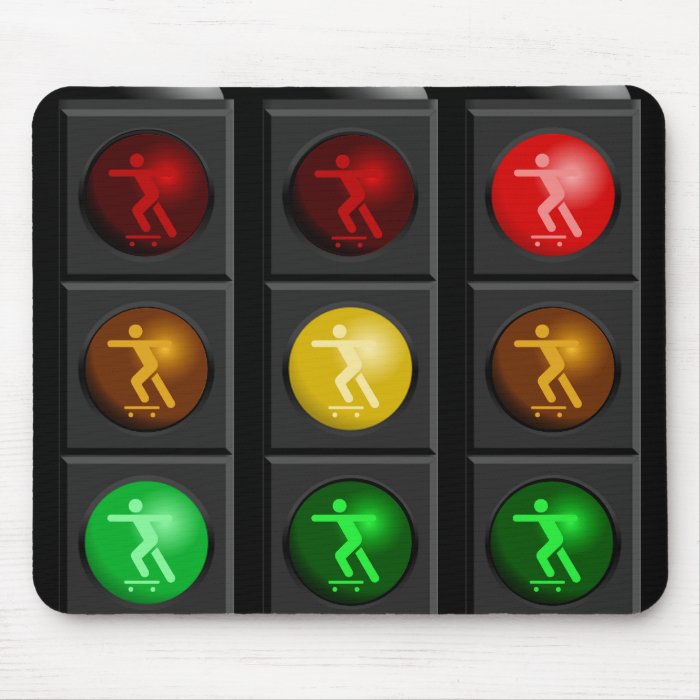 Skateboard Land Recreation Traffic Light Mousepad