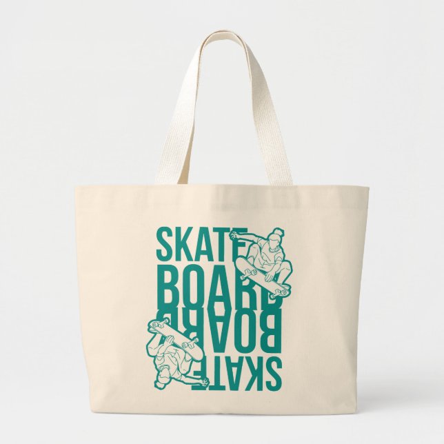 skateboard large tote bag (Front)