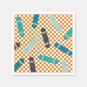 Skateboard Let's Kick It Birthday Napkins