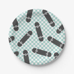 Skateboard Let's Kick It Birthday Paper Plates