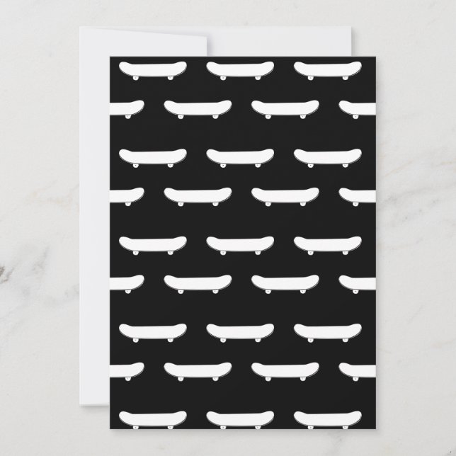 Skateboard Monochromatic Black Skater Urban Sports Invitation (Front)