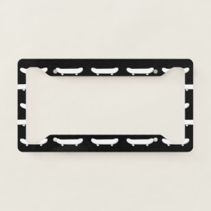 Skateboard Monochromatic Black Skater Urban Sports License Plate Frame