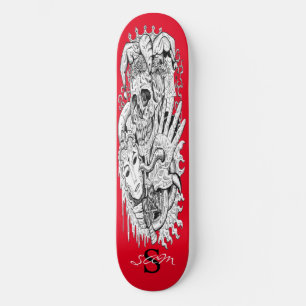 skateboard Monogram Skull Skeleton Court Jester