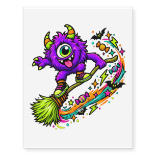 Skateboard Monster Temporary Tattoo