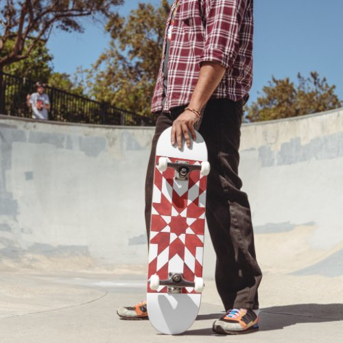 Skateboard Mosaque marocaine rouge ZELLIGE