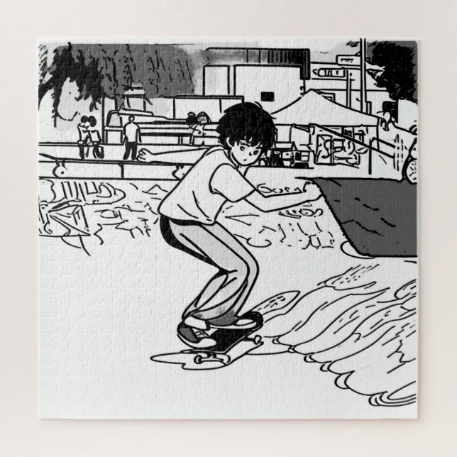 Skateboard Moves - Young Skateboarder Jigsaw Puzzle (Vertical)