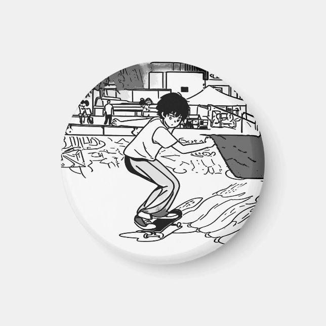Skateboard Moves - Young Skateboarder Magnet (Front)