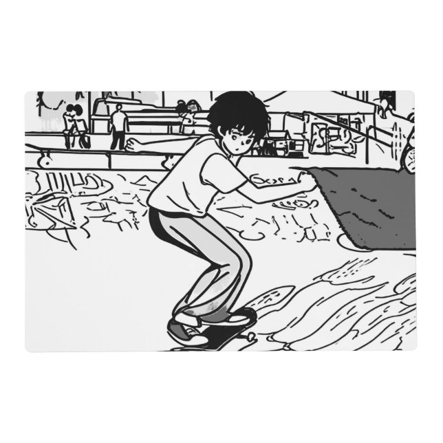 Skateboard Moves - Young Skateboarder Placemat (Front)