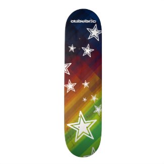 Skateboard Multicolor Stars Stripes Cubebric