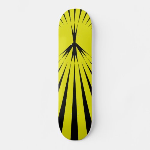 Skateboard Peace Starburst Yellow  Black Skateboard Deck