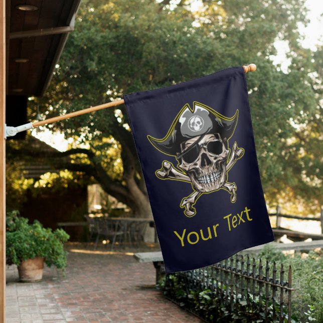 Skateboard | Personalized Black Skull Pirate Flag (In SItu)