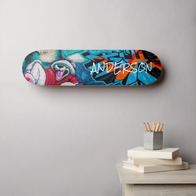 Skateboard Personalized Fun Polar Bear (Wall Art (Horz))