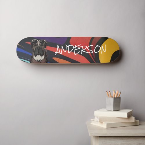 Skateboard Personalized  Graffiti family dog  