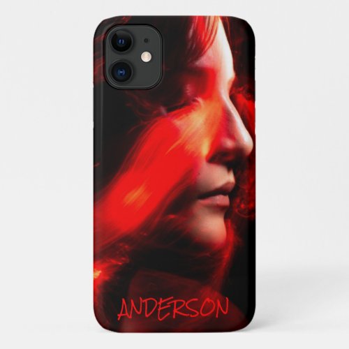 Skateboard Personalized Modern  Orange Lady  iPhone 11 Case