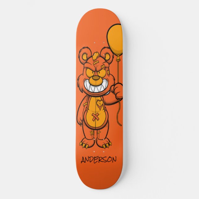 Skateboard Personalized Orange Teddy Zombie (Front)