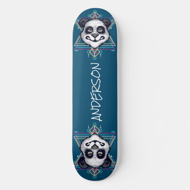 skateboard Personalized Panda Head Sacred Geometry (Front)