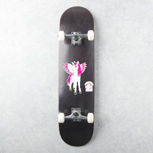 Skateboard Pink Cute Unicorns Sticker
