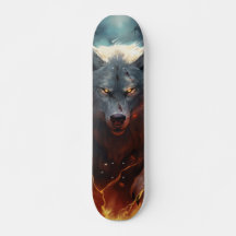 Skateboard Poderoso predator wolf