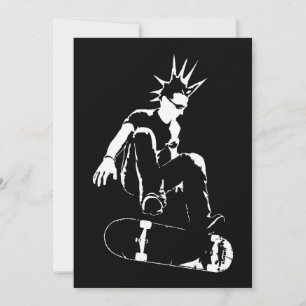 skateboard punk invitation