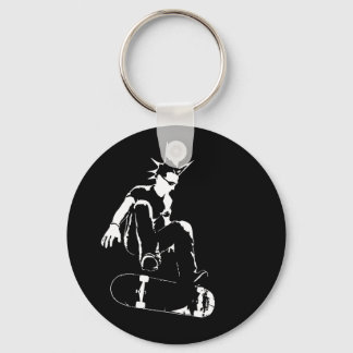 skateboard punk keychain