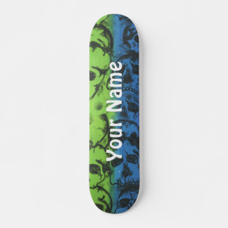 Skateboard - Rainbow Skull - Customize w Your Name