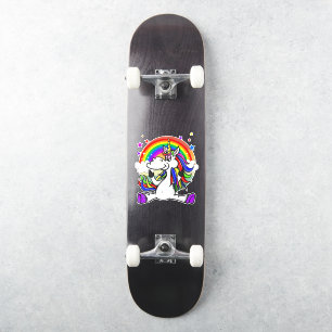 Skateboard rainbow unicorn sticker
